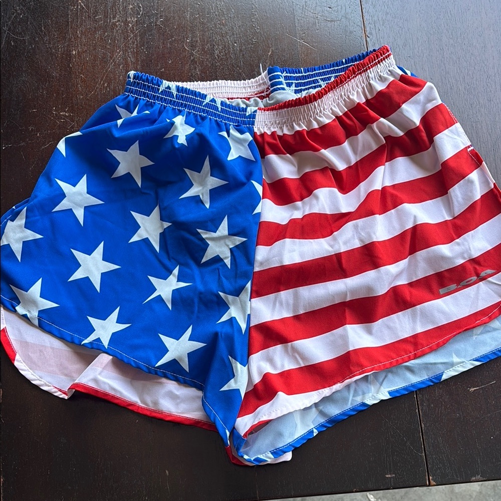 Red and White Patriotic Shorts Lightweight Design